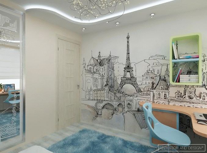 Fotografija sobe za tinejdžericu u stilu Pariza