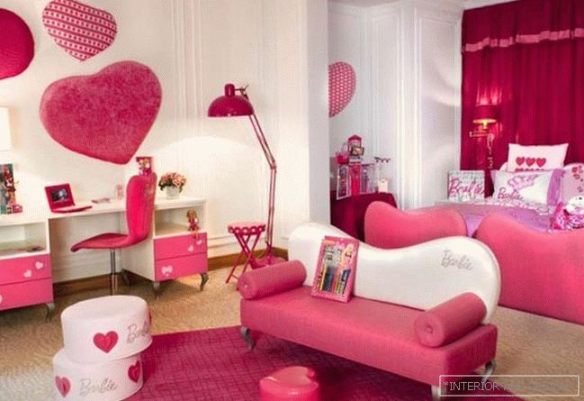 Pink dječja spavaća soba - fotografija
