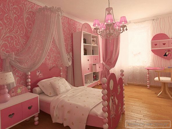 Pink dizajn spavaće sobe