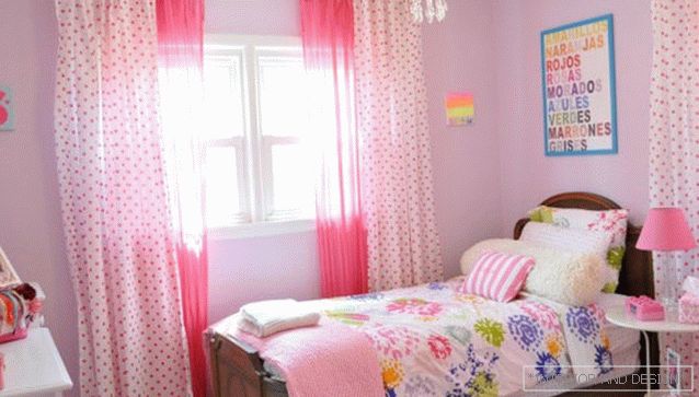 Pink dizajn spavaće sobe za djevojčice
