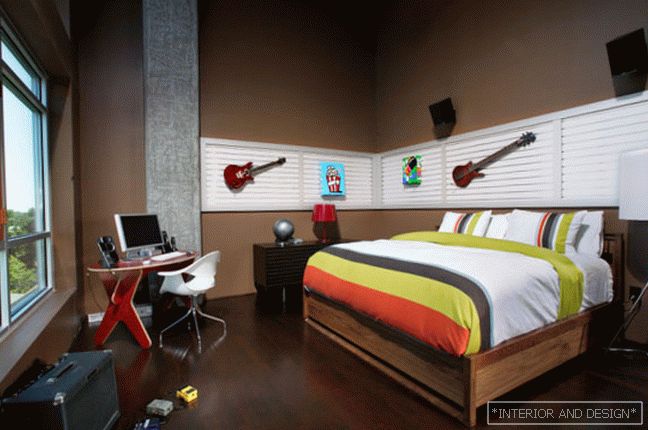Fotografija spavaće sobe za dječaka u potkrovlju